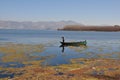 Erhai Lake in Yunnan, China fishing boat people Royalty Free Stock Photo